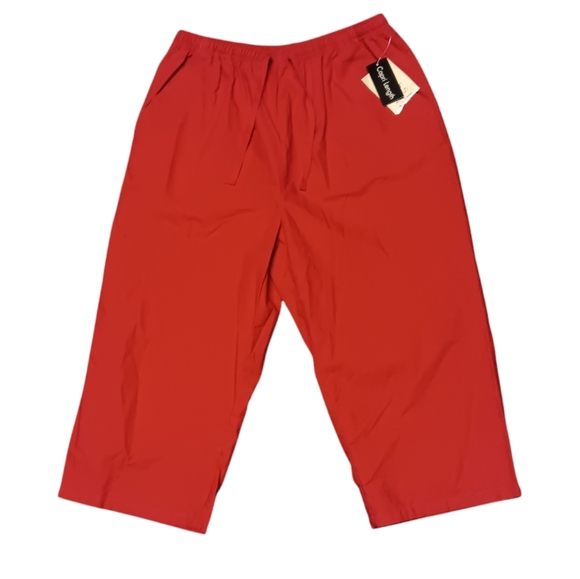 Classic Elements Pants - CLASSIC ELEMENTS WOMEN'S SIZE 14-16 RED CAPRIS WITH ELASTIC AND DRAWSTRING WAIST